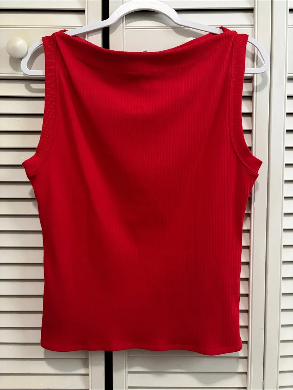 J. Crew Medium Red Boatneck Ribbed Top Blouse Buttons New